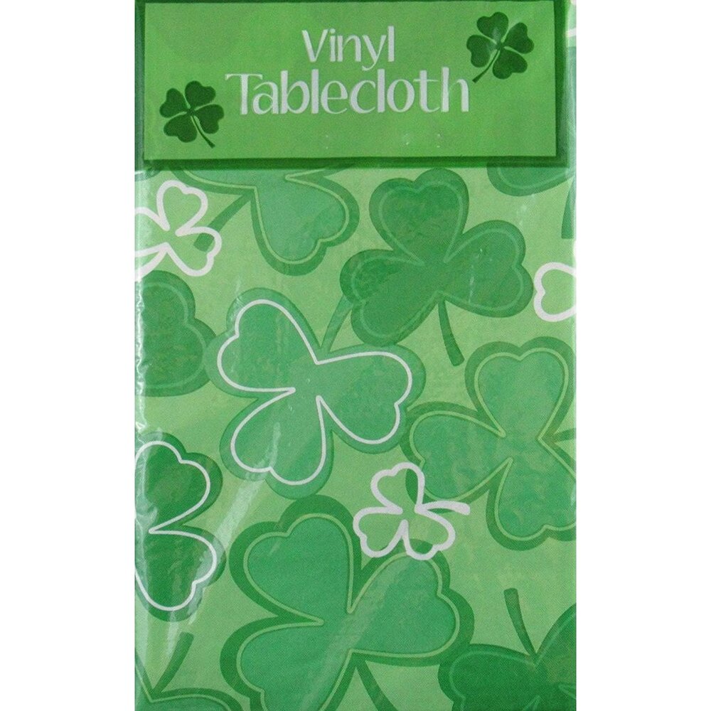 Mainstream St. Patrick's Vinyl Shamrock Tablecloth - 52" x 90" - Oblong